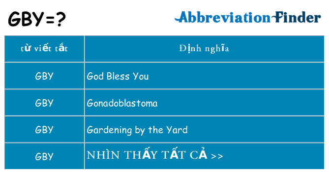 gby hiện những gì đứng cho