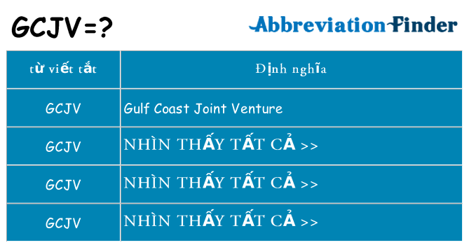 gcjv hiện những gì đứng cho