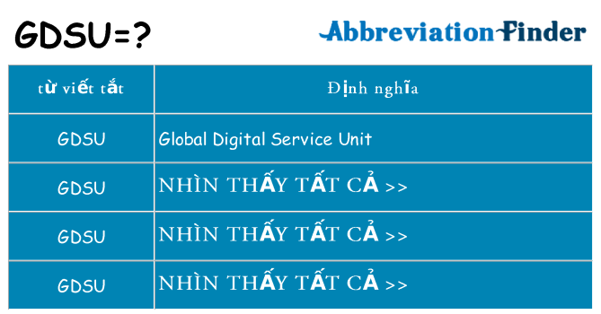 gdsu hiện những gì đứng cho