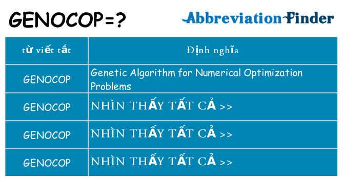 genocop hiện những gì đứng cho
