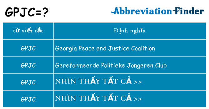 gpjc hiện những gì đứng cho