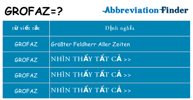 grofaz hiện những gì đứng cho