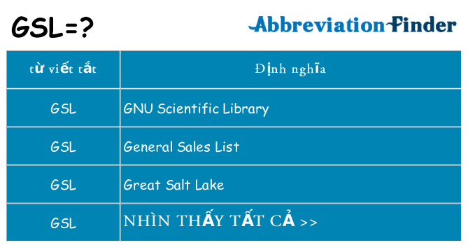 gsl hiện những gì đứng cho