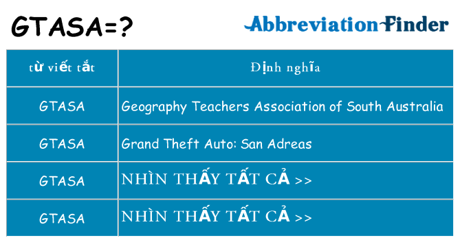 gtasa hiện những gì đứng cho