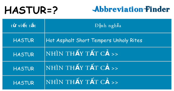 hastur hiện những gì đứng cho