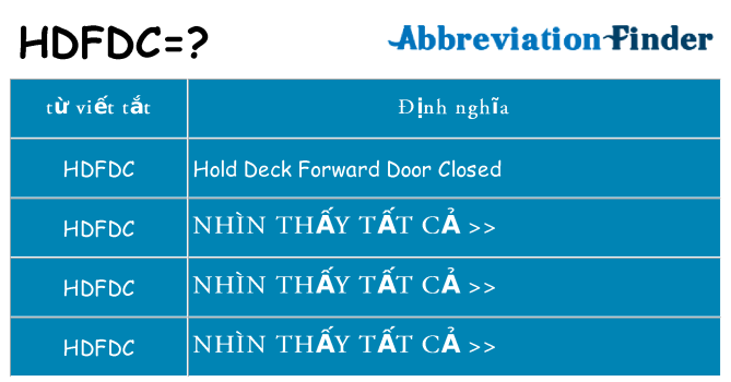 hdfdc hiện những gì đứng cho