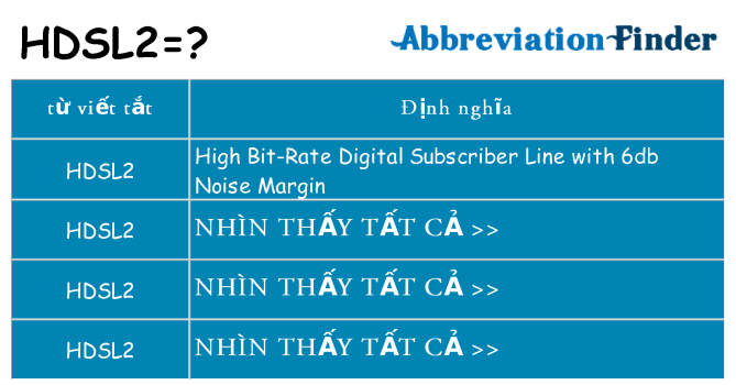 hdsl2 hiện những gì đứng cho