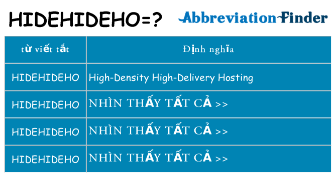 hidehideho hiện những gì đứng cho