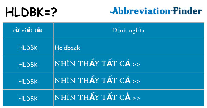 hldbk hiện những gì đứng cho
