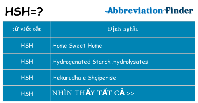 hsh hiện những gì đứng cho