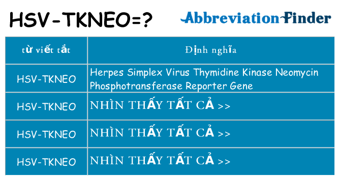 hsv-tkneo hiện những gì đứng cho