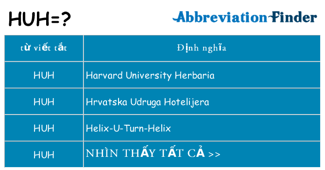 huh hiện những gì đứng cho