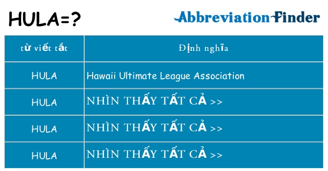 hula hiện những gì đứng cho