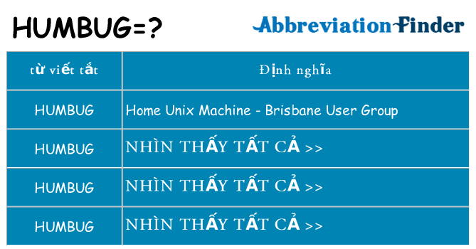 humbug hiện những gì đứng cho