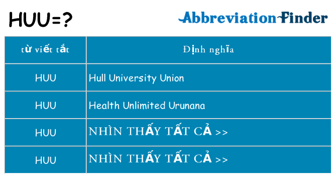 huu hiện những gì đứng cho