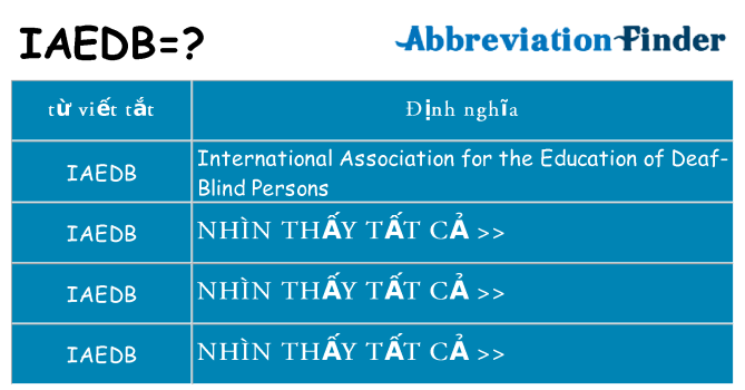 iaedb hiện những gì đứng cho