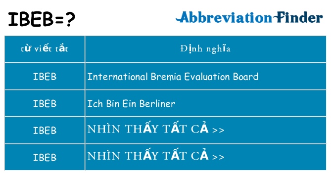 ibeb hiện những gì đứng cho
