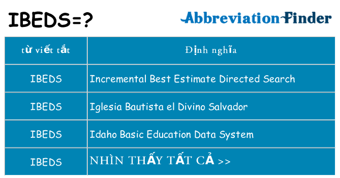 ibeds hiện những gì đứng cho