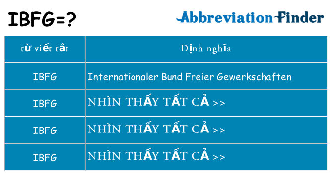 ibfg hiện những gì đứng cho