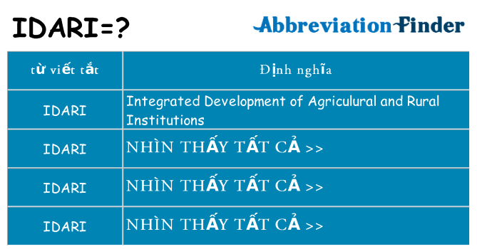 idari hiện những gì đứng cho