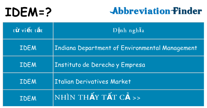 idem hiện những gì đứng cho