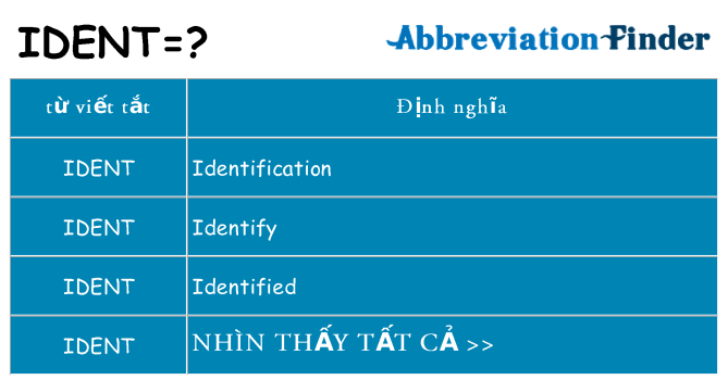 ident hiện những gì đứng cho