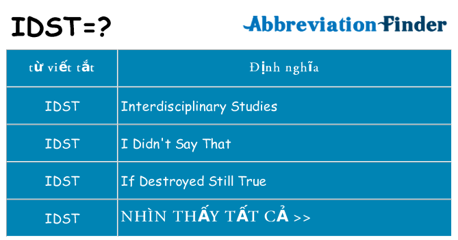 idst hiện những gì đứng cho