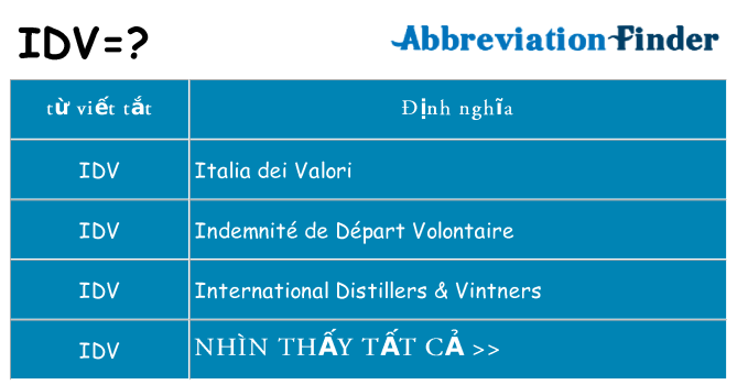 idv hiện những gì đứng cho