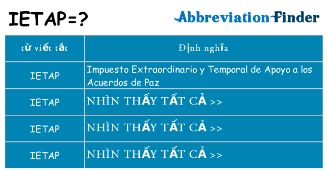 ietap hiện những gì đứng cho
