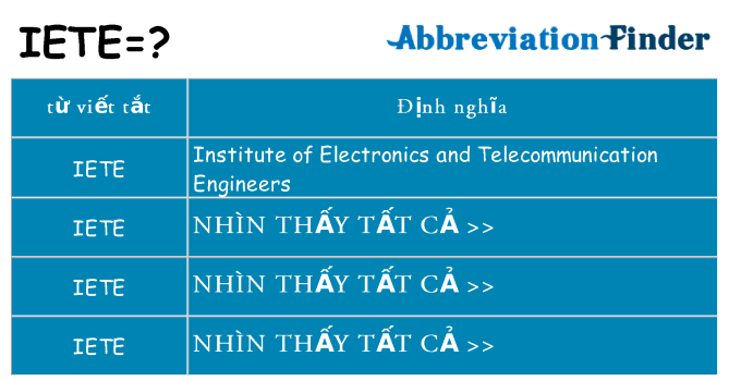 iete hiện những gì đứng cho