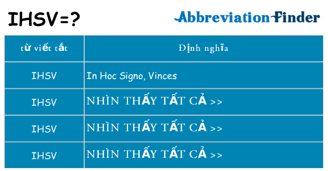 ihsv hiện những gì đứng cho