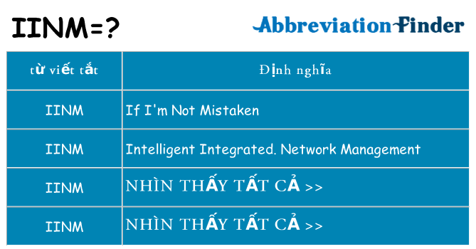iinm hiện những gì đứng cho