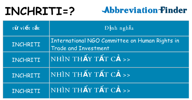 inchriti hiện những gì đứng cho