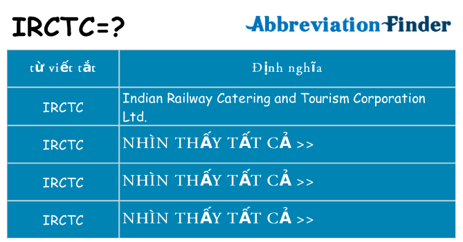irctc hiện những gì đứng cho