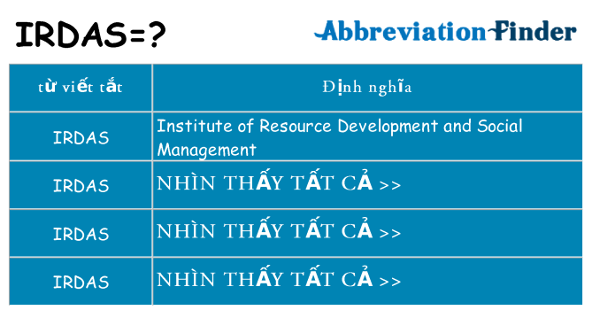 irdas hiện những gì đứng cho