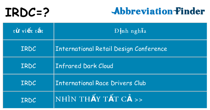 irdc hiện những gì đứng cho
