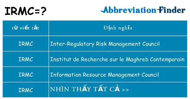 irmc hiện những gì đứng cho