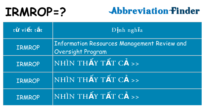 irmrop hiện những gì đứng cho