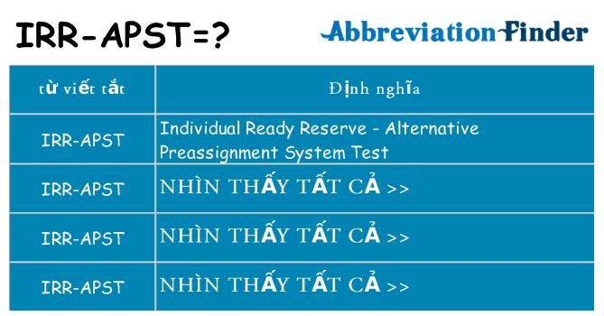 irr-apst hiện những gì đứng cho