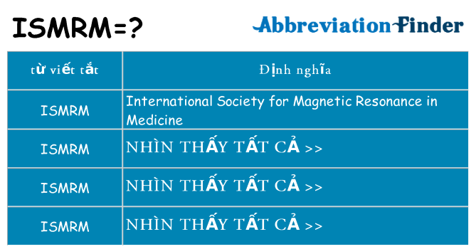ismrm hiện những gì đứng cho