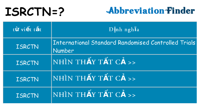 isrctn hiện những gì đứng cho