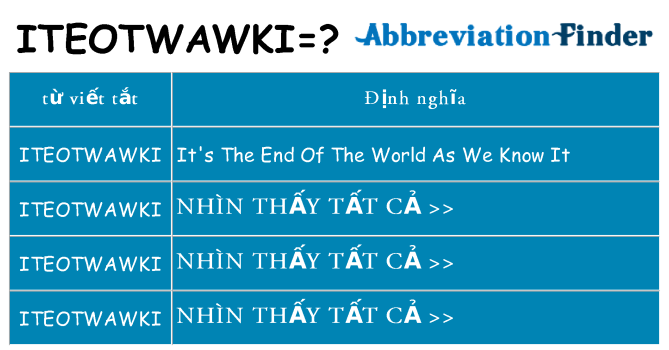 iteotwawki hiện những gì đứng cho