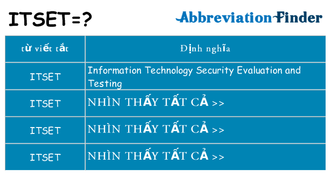 itset hiện những gì đứng cho