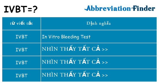 ivbt hiện những gì đứng cho