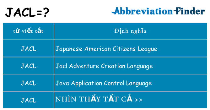 jacl hiện những gì đứng cho