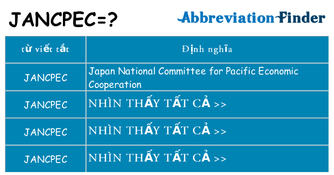 jancpec hiện những gì đứng cho