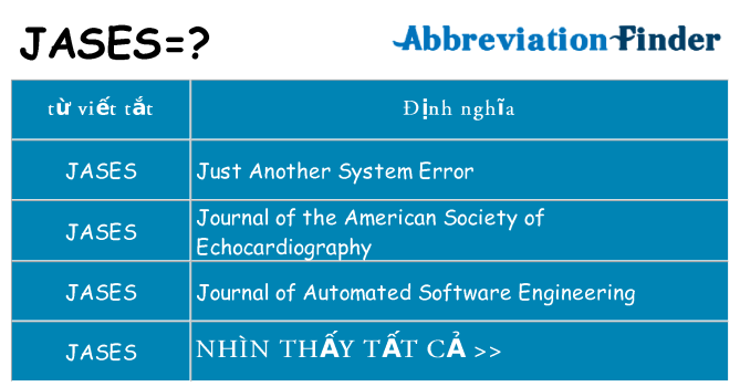 jases hiện những gì đứng cho