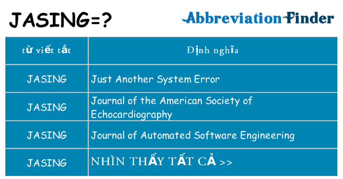 jasing hiện những gì đứng cho