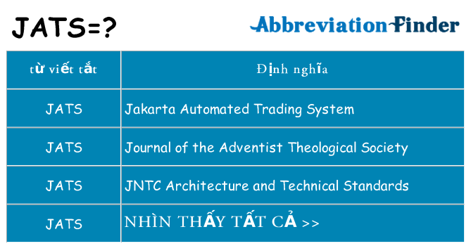 jats hiện những gì đứng cho