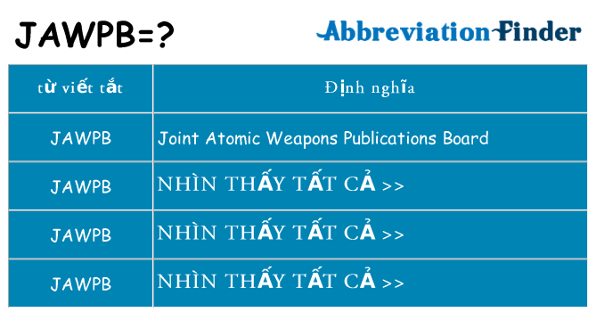 jawpb hiện những gì đứng cho